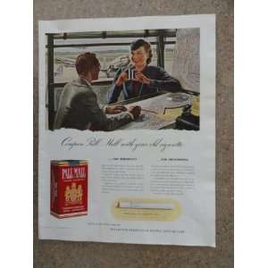  Pall Mall cigarettes, Vintage 40s full page print ad 