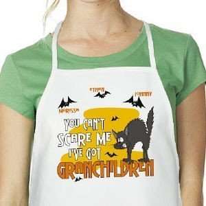 Personalized Halloween Apron Cant Scare Me Kids Names  