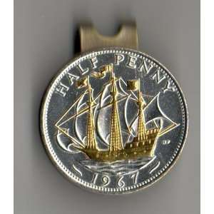    British ½ penny Gold & silver Sailing ship (U.S. quarter size