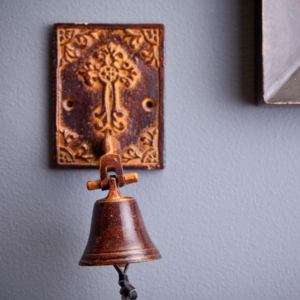 NEW Rustic Decorative Metal Cross Bell for Door or Wall  