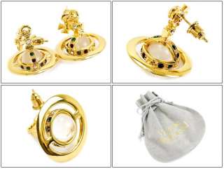 Vivienne Westwood Gold ORB PIERCED EARRINGS necklace  