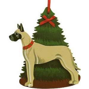  Great Dane and Tree Wooden Christmas Ornament: Home 