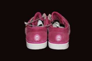 UGG Fur Lined LAELA Fruit Punch Baby Pink Argyle Suede Tennis Sneaker 