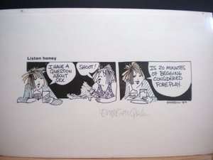 Emerson Quillin Hand Colored, Signed Comic Strip Print.  