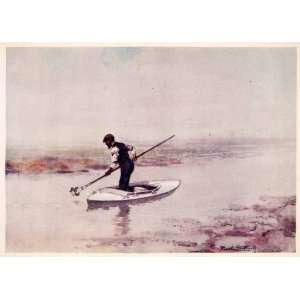  1906 Print Frank Southgate Eel Picking Boat Fishing River 