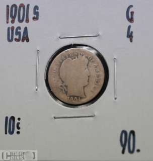 1901S USA 10 Cents Dime G 4  