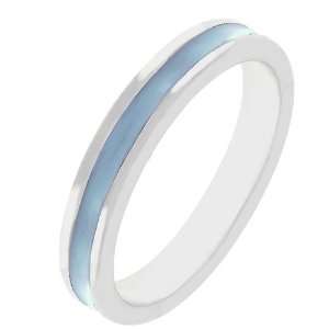   Blue Aqua Enamel Silver Tone Costume Ring (Size 5,6,7,8,9,10): Jewelry