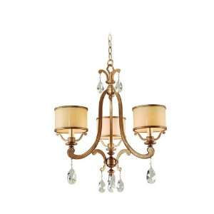   Silver Mini Chandelier with Cream Ice Glass and Crystal Accents 71 03