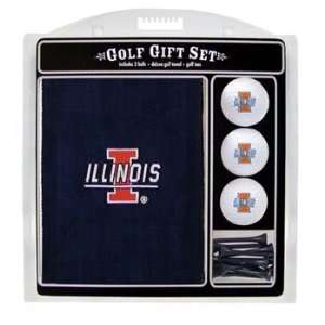  Illinois Fighting Illini Embroidered Towel w/ 3 Golf Balls 