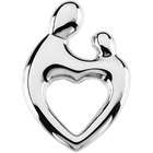 Body Candy 14K White Gold Mother and Child Heart Pendant by Janel 