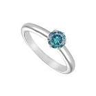   Blue Diamond Solitaire Ring  14K White Gold 0.50 CT Diamond