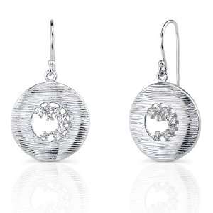 Moonlit Night Radiance Sterling Silver Rhodium Finish Disc Style 