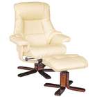 Acme Furniture Acme Jama Cream PU Chair & Ottoman Set