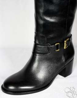 COACH Sapphire Calf Black Leather Womens Boots New A7635  