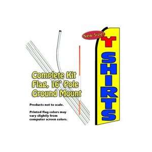  T Shirts Feather Banner Flag Kit (Flag, Pole, & Ground Mt 