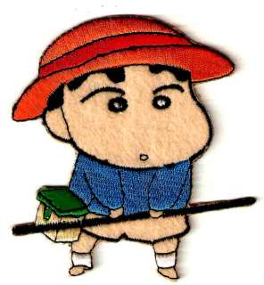 Crayon Shin chan fishing hat Embroidered Iron On Patch  