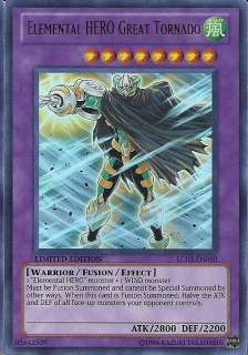 Yugioh Card ELEMENTAL HERO GREAT TORNADO Limited Ultra Rare Legendary 