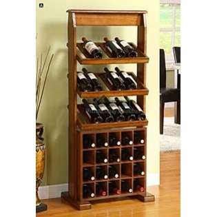 Furniture of america Guarda Antique Oak Solid Wood Finish Wine Cabinet 