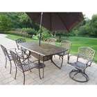   Mississippi Seven Piece Dining Set with Swivel Chairs and Umbrella Set
