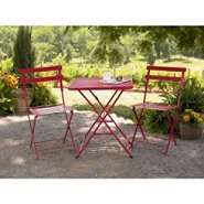 Garden Oasis French Bistro Steel Chair   Red at 