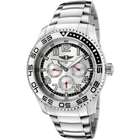 Invicta Mens Silver Dial Multi Function 45mm 3 EYE Stainless Steel 