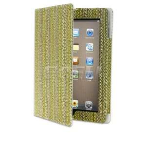  Ecell   NEW GREEN WICKER BASKET WEAVE DESIGN LEATHER CASE 
