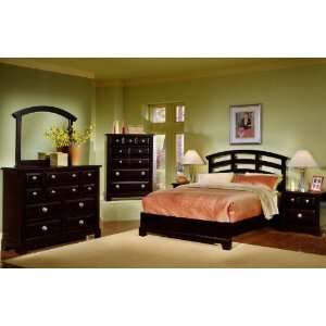   Sunset Arched Slat Bedroom Set in Cordovan 710 SETB: Home & Kitchen