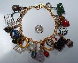 Circus Charm Bracelet Anklet Semiprecious stone plated  