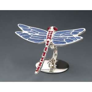  Dragonfly Silver Plated Swarovski Crystal Ornament NEW 