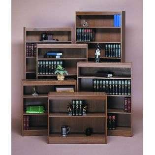 Essential Home Walnut Leaning Shelf Bookcases  
