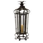   27 Black Iron Leaf & Scroll Lantern Style Table Top Candle Holder