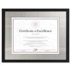   Wood Document/Certificate Frame, Silver Metal Mat, 11 x 14, Black