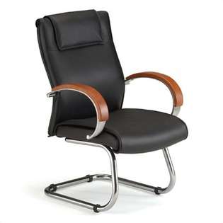OFM Sled Base Leather Chair   Finish: Mahogany at 