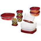  1777170 18 Count Chili Red Easy Find Lid Food Storage Containers