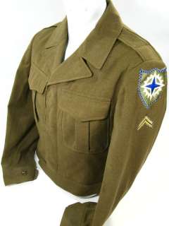 vintage WWII WW2 IKE EISENHOWER jacket wool patch 36R S  