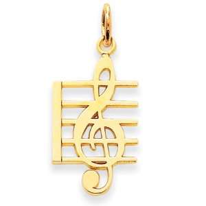  14k Gold Music Note Charm Jewelry