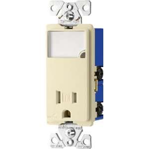   Wire Receptacle Combo Nightlight with Tamper Resistant 2 Pole, Almond