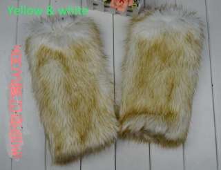 pair 40CM Fashion Lady Leg Warmer Boot Sleeve Cover faux fur NEW TX2 
