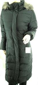 CALVIN KLEIN Black Down Quilted Hooded Winter Womens Coat XS 