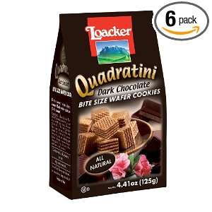 Loacker Small Quadratini, Dark Chocolate, 4.4 Ounce (Pack of 6 