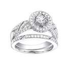 Sea of Diamonds 1 1/4 Carat Diamond 18k White Gold Designer Bridal Set 