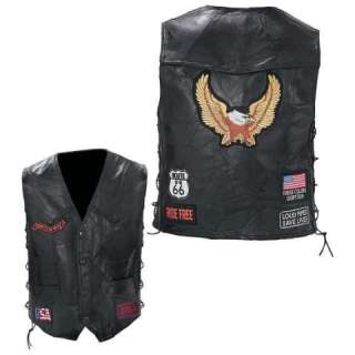 Leather Motorcycle Vest w/Eagle Patch NEW  