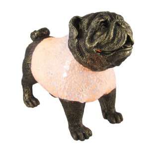  Crackle Glass Bulldog Accent Table Lamp Bull Dog: Home 