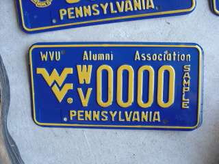 Pennsylvania License Plate WVU Alumni Assoc SAMPLE  