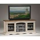 Hillsdale Entertainment TV Stand with Pine Top in Antique White Finish
