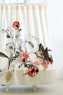 UrbanOutfitters  Wild Poppy Bouquet Shower Curtain