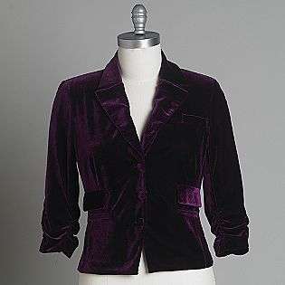 Womens Shirred Sleeve Velvet Jacket  Studio By JPR Clothing Womens 