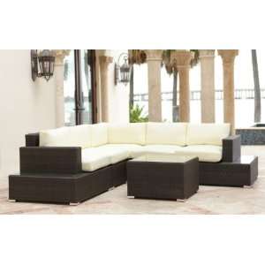 Nicamaka Palm Beach 5 piece Outdoor Wicker Sofa Set w/ Table:  