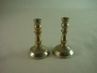 Antique Candle Holders Small and Miniature Candle Sticks Vintage Brass 