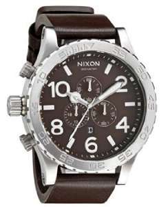    Nixon 51 30 Chrono Leather Watch   Brown X One Size Nixon Watches